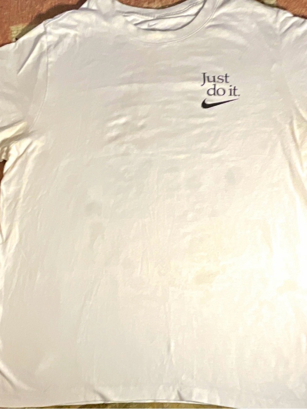 Nike White 'Just Do It' T-Shirt with Small Chest Logo